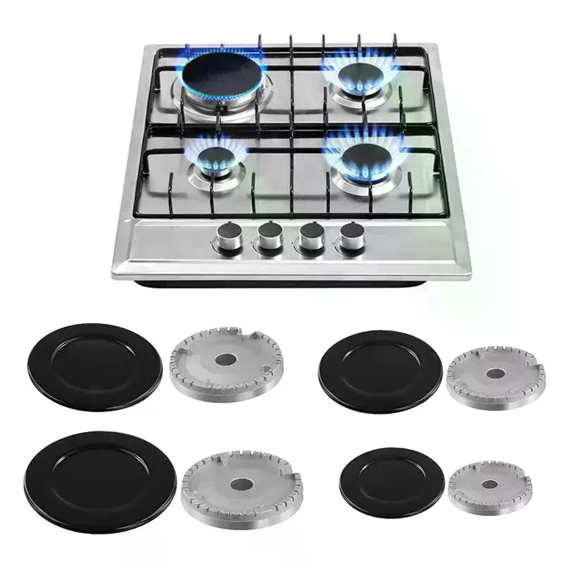 Durable Gas Stove Burner Caps With Uniform Flame And Even Gas Holes Perfect For Home Kitchen Cooking Replacement 4Pcs/8Pcs