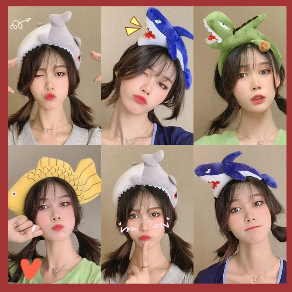 ที่คาดผมการ์ตูนการ์ตูนที่สวยงามไดโนเสาร์ฉลามไดโนเสาร์ที่คาดผมผ้าฝ้ายน่ารักที่คาดผมผู้หญิง