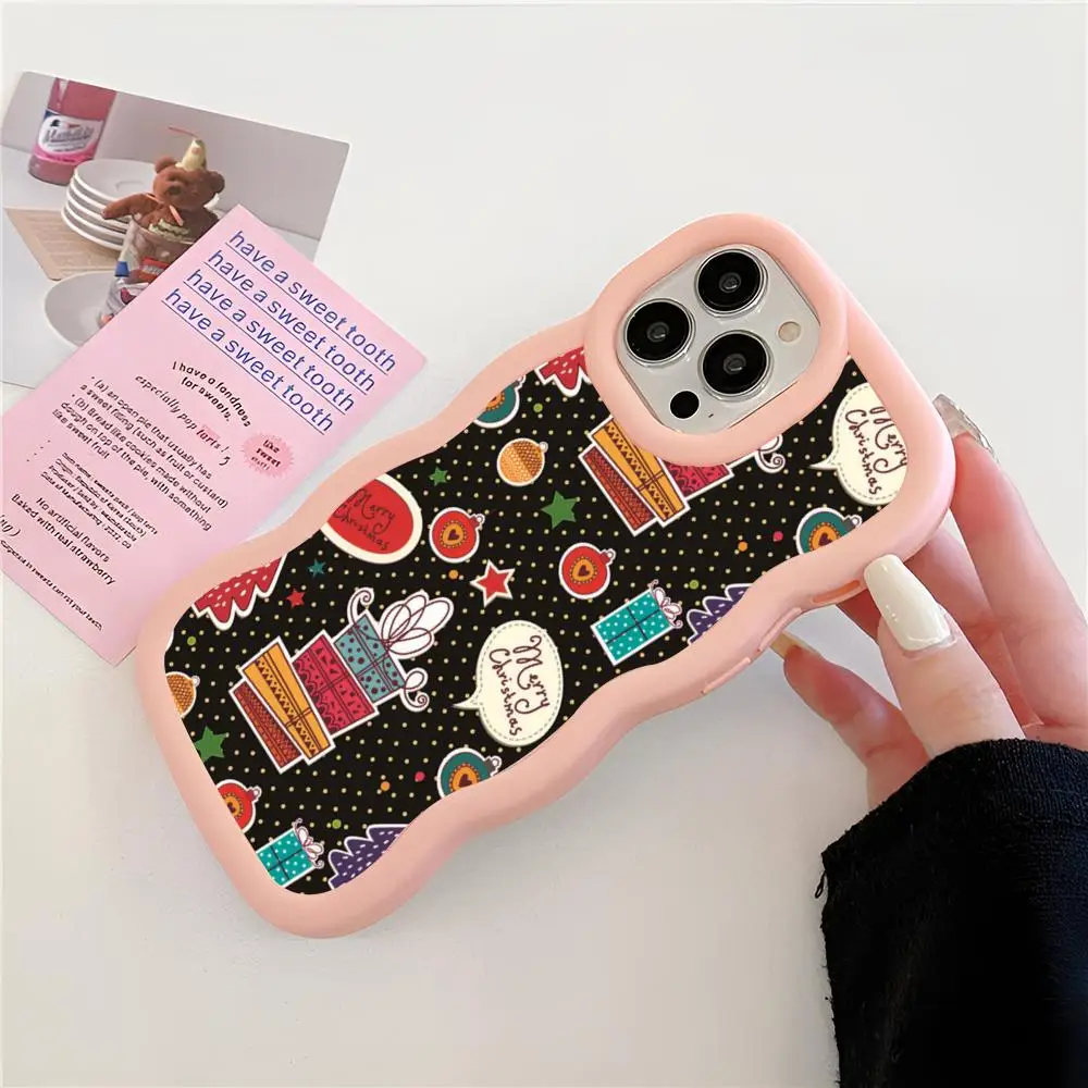 Coque de téléphone New Wave Corners Macaron pour iPhone, cadeaux de Noël, rose, jolies filles, 16, 15, 14, 13, 12, 11, X, Vivo, Samsung, Oppo