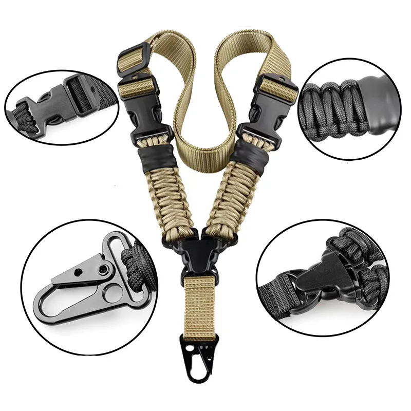 

1 шт. нейлоновый спортивный практичный слинг, регулируемый спортивный плечевой ремень для винтовки, слинг для страйкбольных пистолетов, охотничьи аксессуары