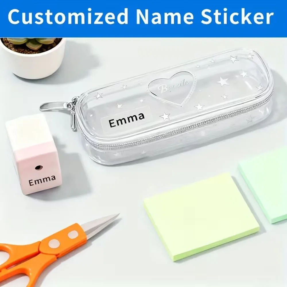 Custom Name Tag Sticker Waterproof Stickers 3x1.3cm Personalized Label for Children School Stationery Bottle Kitchen Seasoning