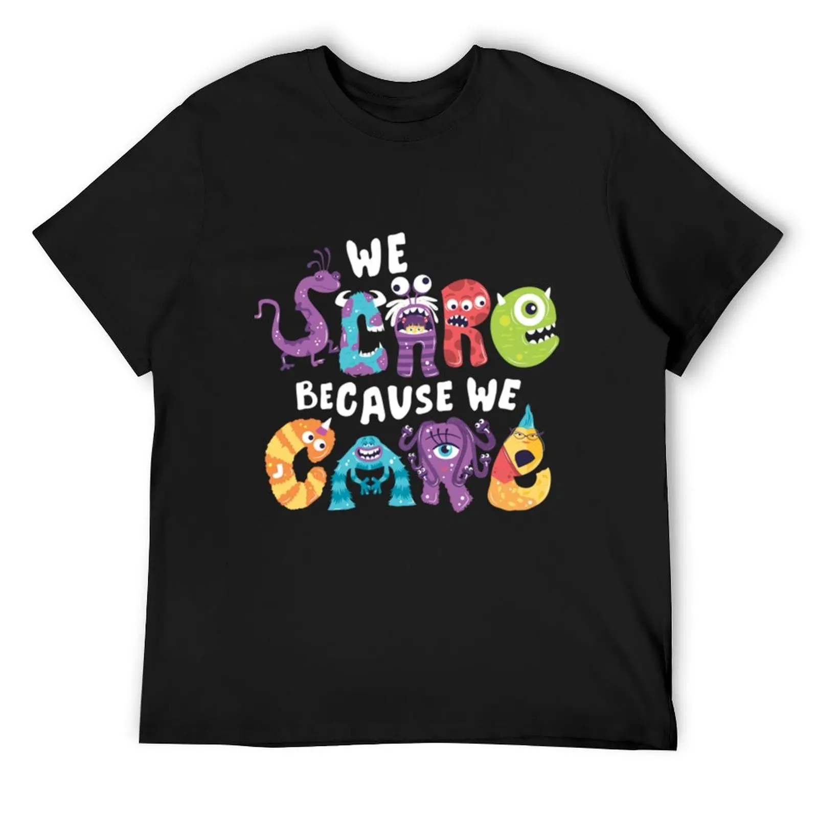 

We Scare Because We Care T-Shirt fashion shirts blue archive anime tshirt Short sleeve tee men