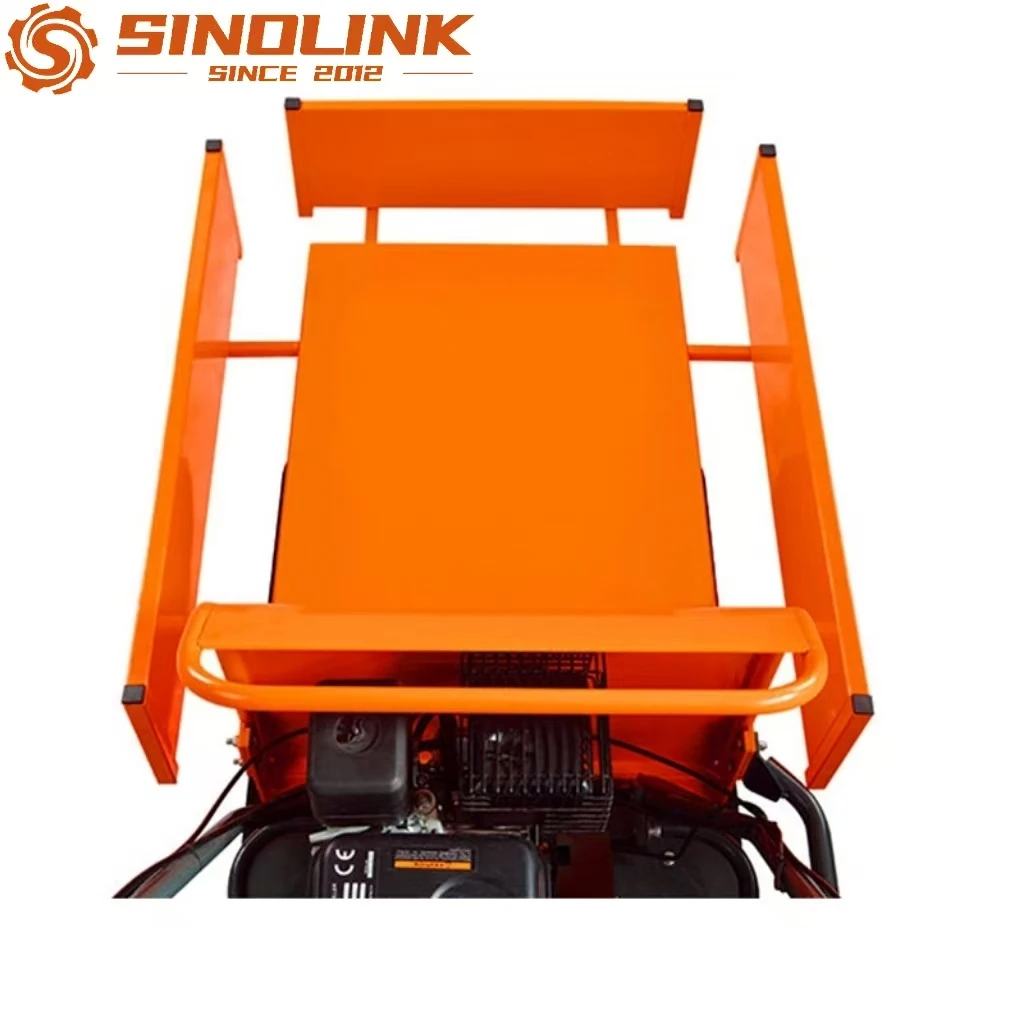 Factory Direct 6.5HP Crawler Dumper with   Spring Support Extendable Box 3F+1R Gears 180mm Wide Tracks 300kg Capacity Engine