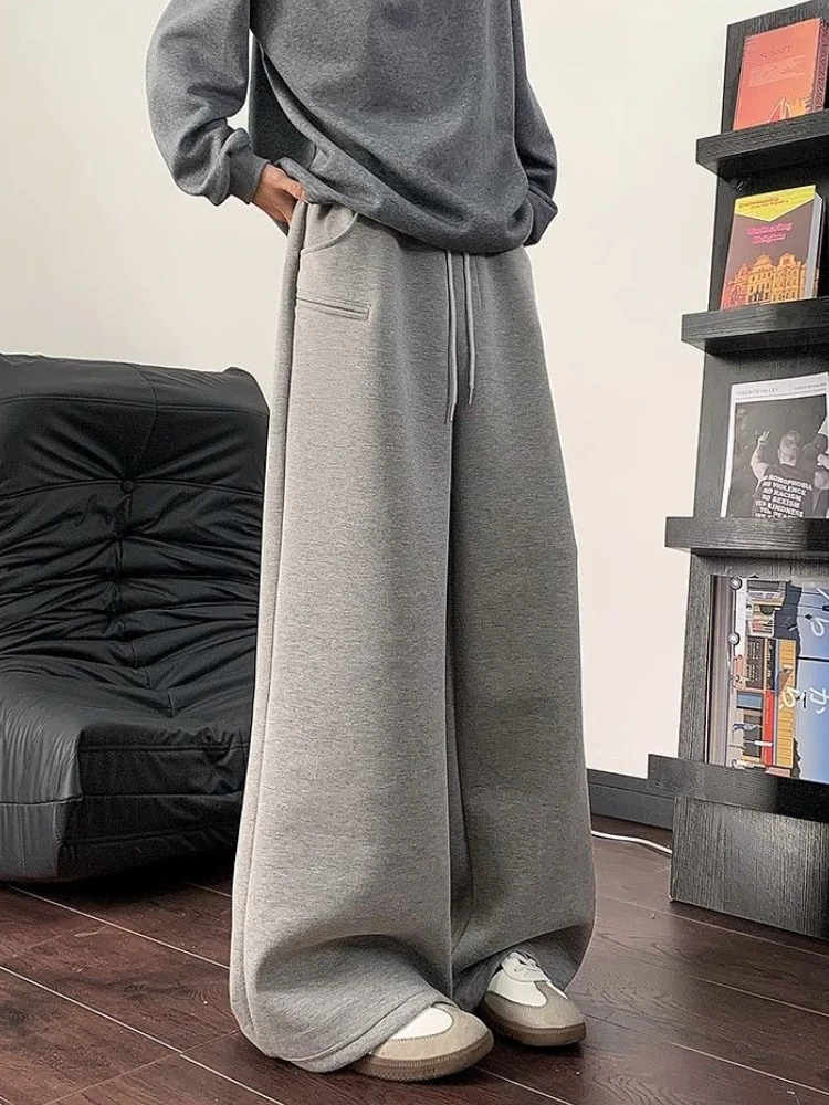 Pantaloni sportivi da uomo Pantaloni dritti in cotone tinta unita Offerte Autunno Inverno Eleganti pantaloni sportivi maschili retrò comodi Harajuku