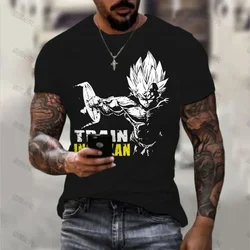 Vegeta Goku Men's T Shirt Dragon Ball Z Oversized New Anime Harajuku Trend O-collar Summer GYM Saiyan Short Sleeved Y2K 110-6XL