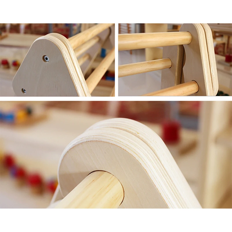 XIHAToy Foldable Climbing Triangle Ladder Toys Ramp Sliding Climbing Wooden Safety Kids Indoor Outdoor Playground Toys Toddlers