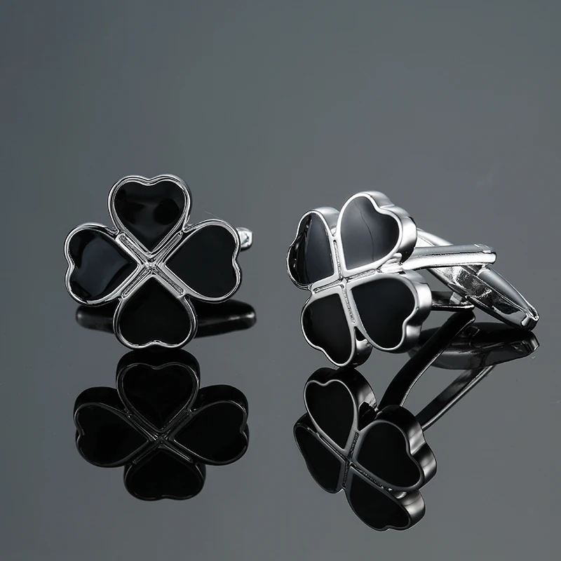 أزرار أكمام للقميص الفرنسي للرجال ، ورود الحب الحلوة ، برسيم الحظ ، أوراق القيقب ، إكسسوارات بدلة العمل ، مجوهرات رومانسية ، زر الكفة #3