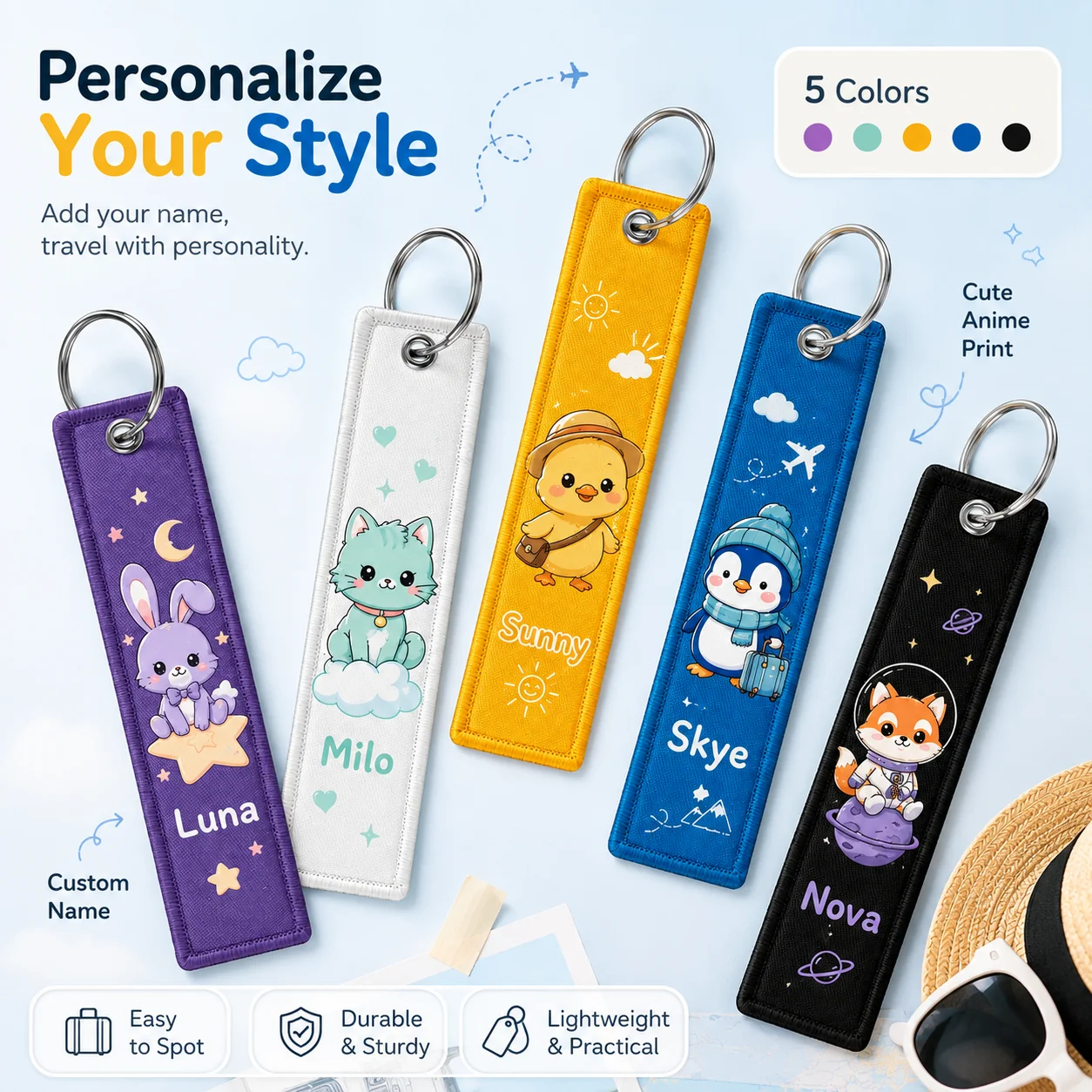 Travel Accessories For 3 Year Old - Kişiye Özel Bagaj Etiketleri, Su Geçirmez