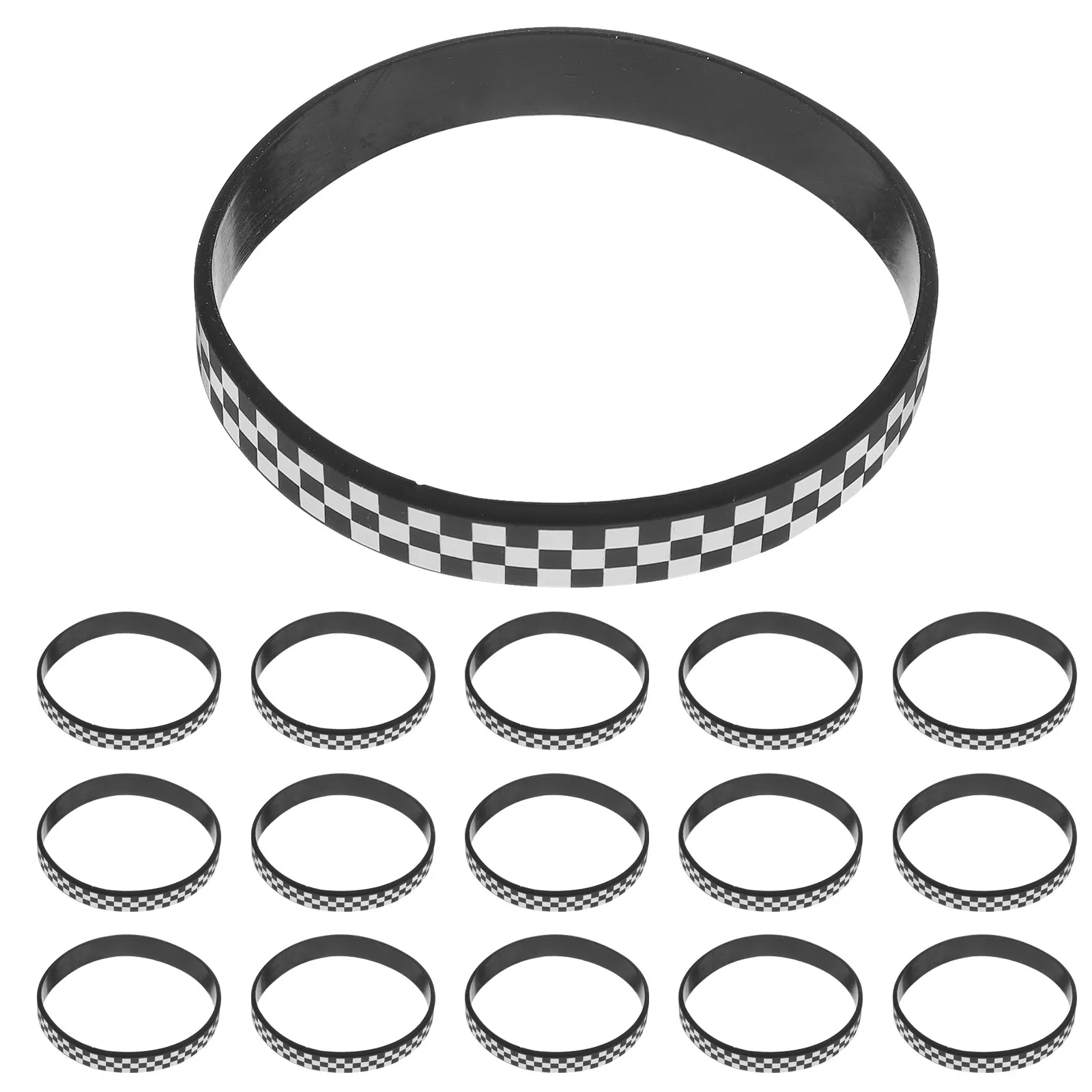 

40 шт. черно-белых клетчатых браслетов, эластичные силиконовые браслеты, аксессуары для гонок, вечеринок, спортивных мероприятий