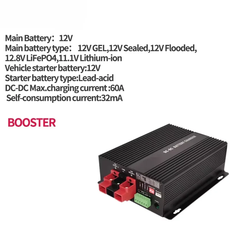 12V 30A 60A Automatische Slimme DC-DC Lader Booster voor RV Campers Schepen Marine Boten Vrachtwagens met Bluetooth