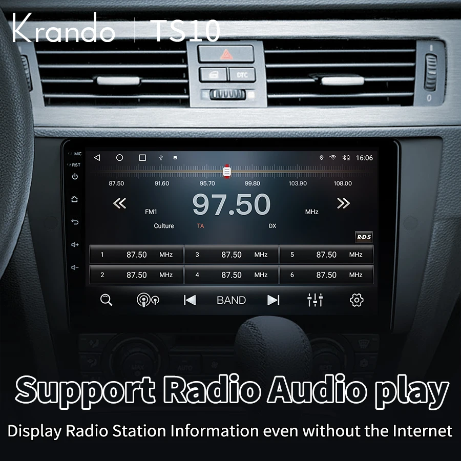 Krando شاشة السيارة أندرويد سيارة اللعب راديو تلقائي FM 1280*720 شاشة تعمل باللمس نظام تحديد المواقع والملاحة 8core DSP لسيارات BMW 3 Series E90 2005-2013 #3