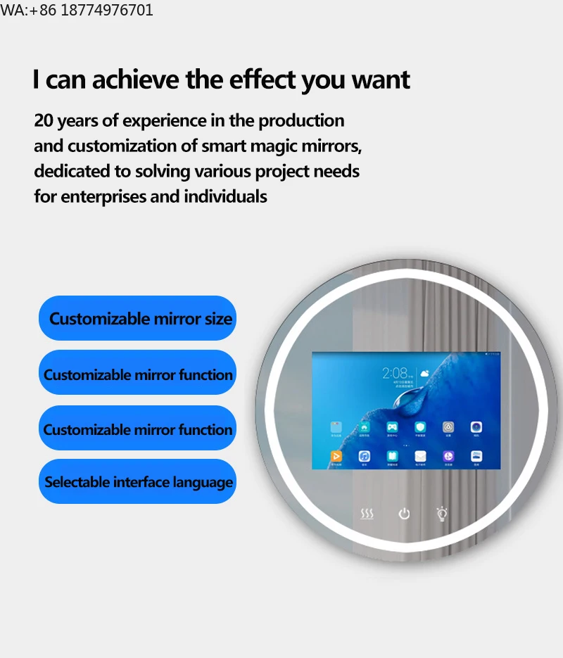 

21.5inch Smart Mirror Advertising Machine Mirror Human Body Sensing Fitness Bathroom Magic Mirror TV Promotion