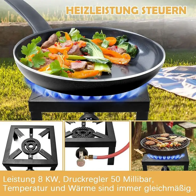 Portable Cast Iron Camping Stove Portable Fire Control Stove Large Outdoor Stove Kit Ring Burner Helper For Backyard Gatherings