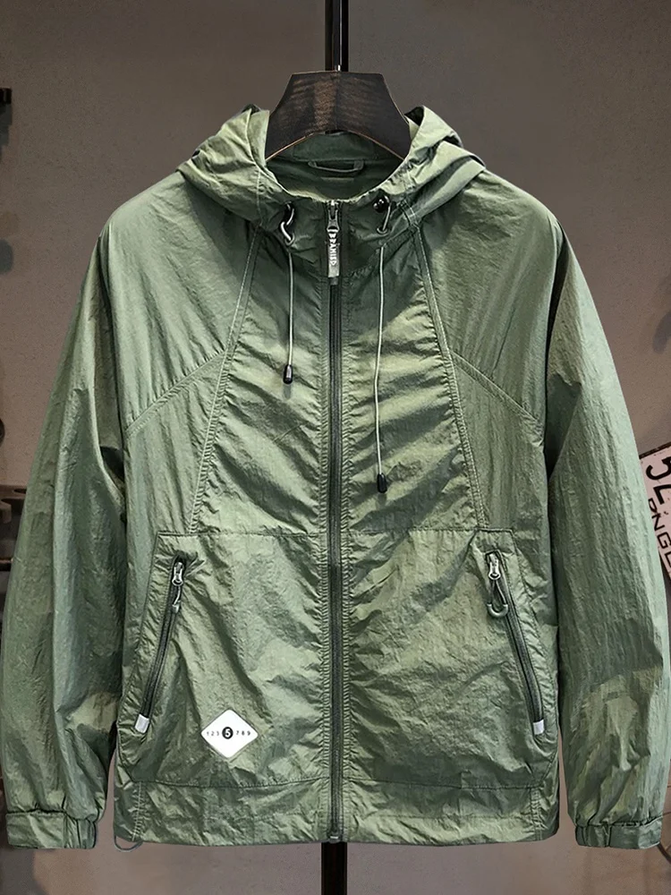 

Outdoor Ice Silk Hat UV Protection Clothing Men's Faion Summer Lightweight Climbing Casual Top Coat Qui Dry Breathable