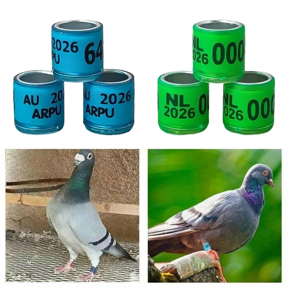 mixed color10Pcs 2026 Numbered Bird Leg Rings 8x11mm Multicolor Pigeon Parrot Foot Rings Outdoor Training Identification Bands
