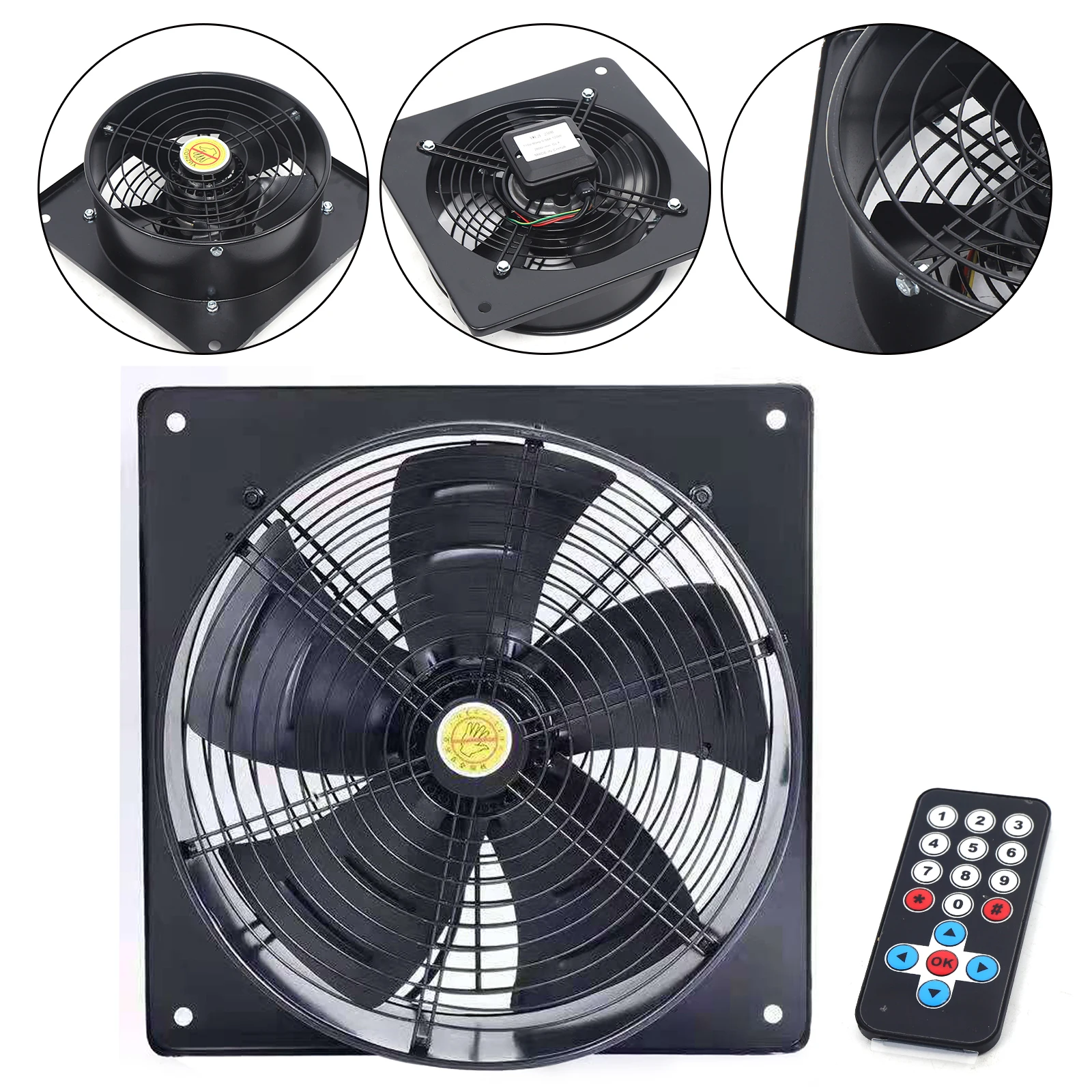 

Industrial Extractor Fan With Plate Metal Carbon Axial Commercial Ventilator 110V 250Mm