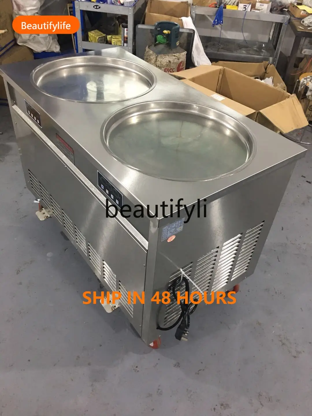 

Intelligent Temperature Control Double Round Double Pressure Yogurt Fryer Commercial Ice Fryer Thai Style Ice Fryer HJ