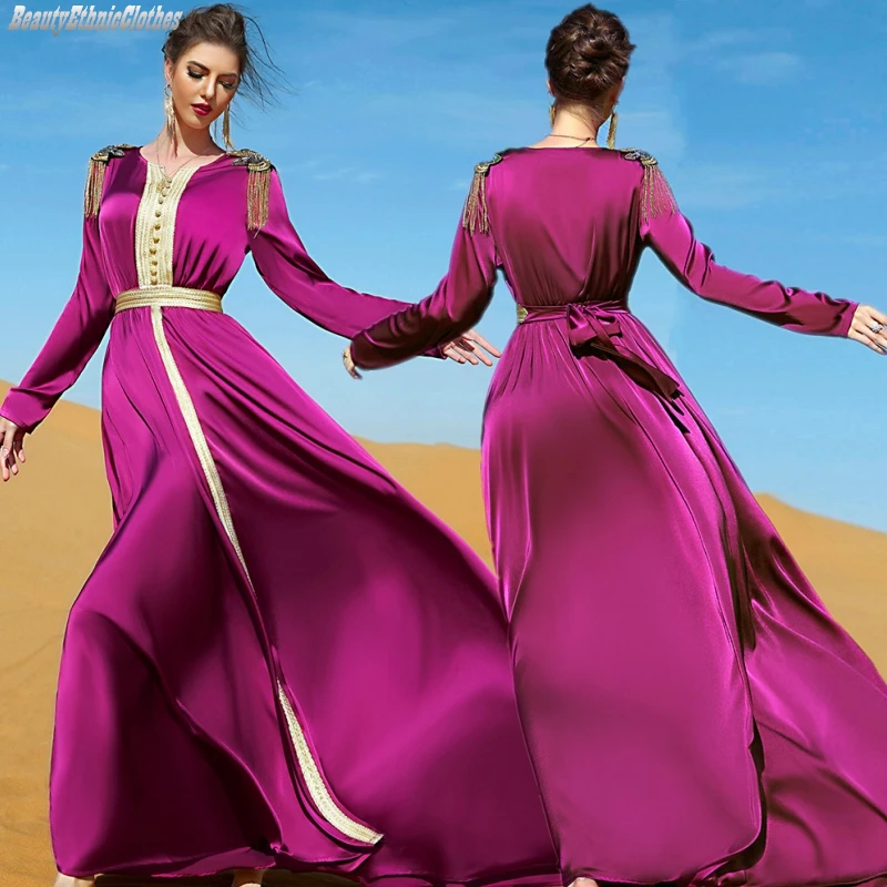 Luxury Abaya Eid Ramadan Muslim Women Dress Dubai Party Turkey Kaftan Moroccan Robe African Maxi Dress Evening Formal Gown