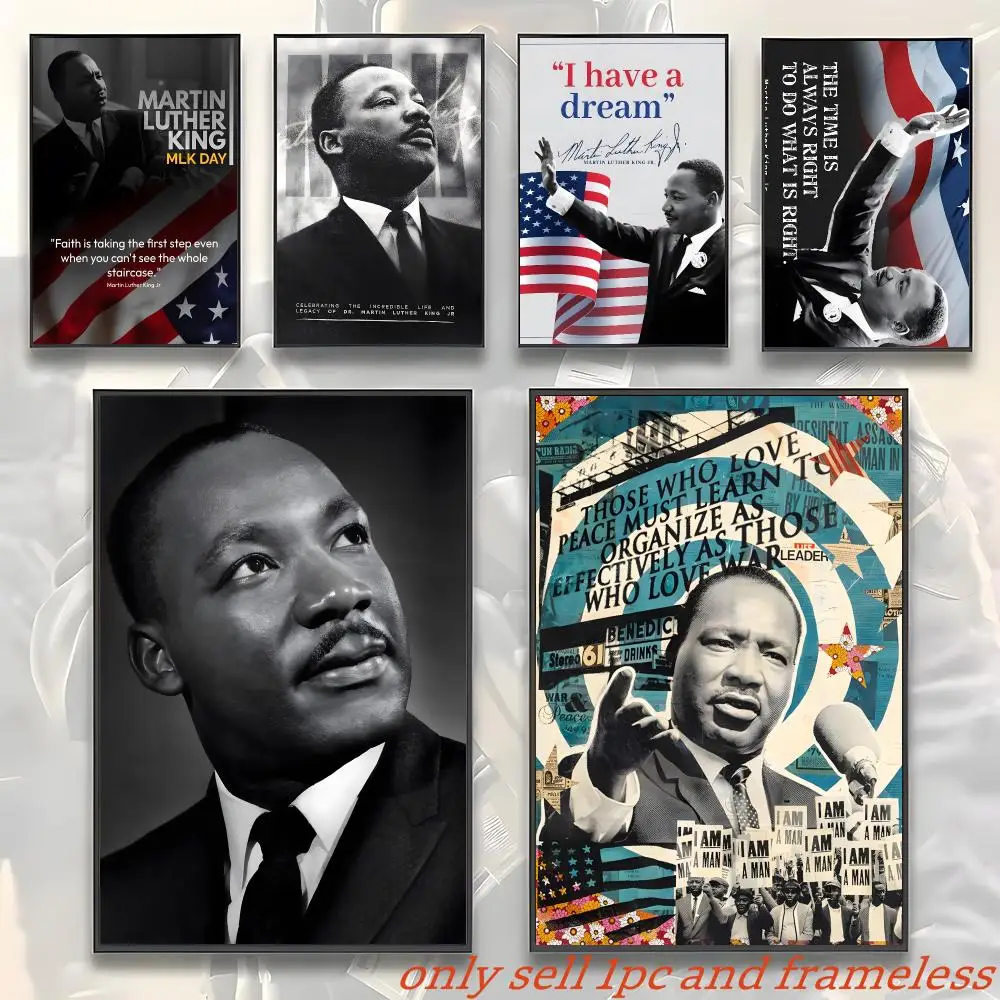 Black church Priest M-Martin Luther King Poster Room Wall Art Decor Waterproof Poster For Home Bar Bedroom Decoration Gift