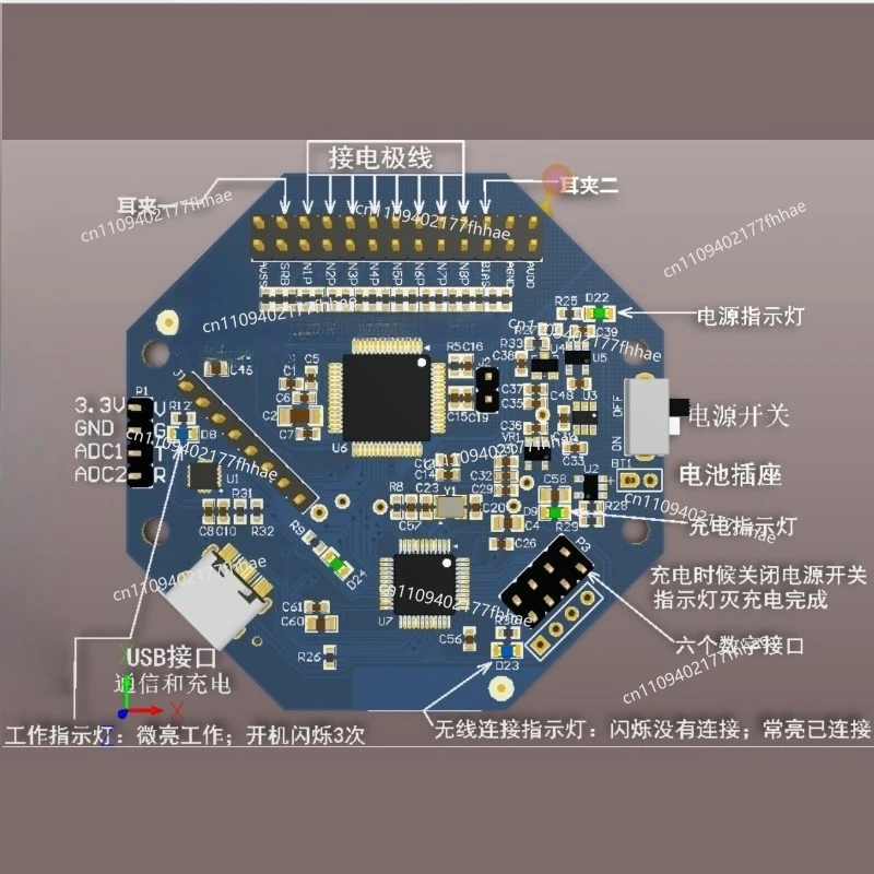 Fully Compatible with OpenBCI Cyton + Daisy Brain Computer Interface Development Board