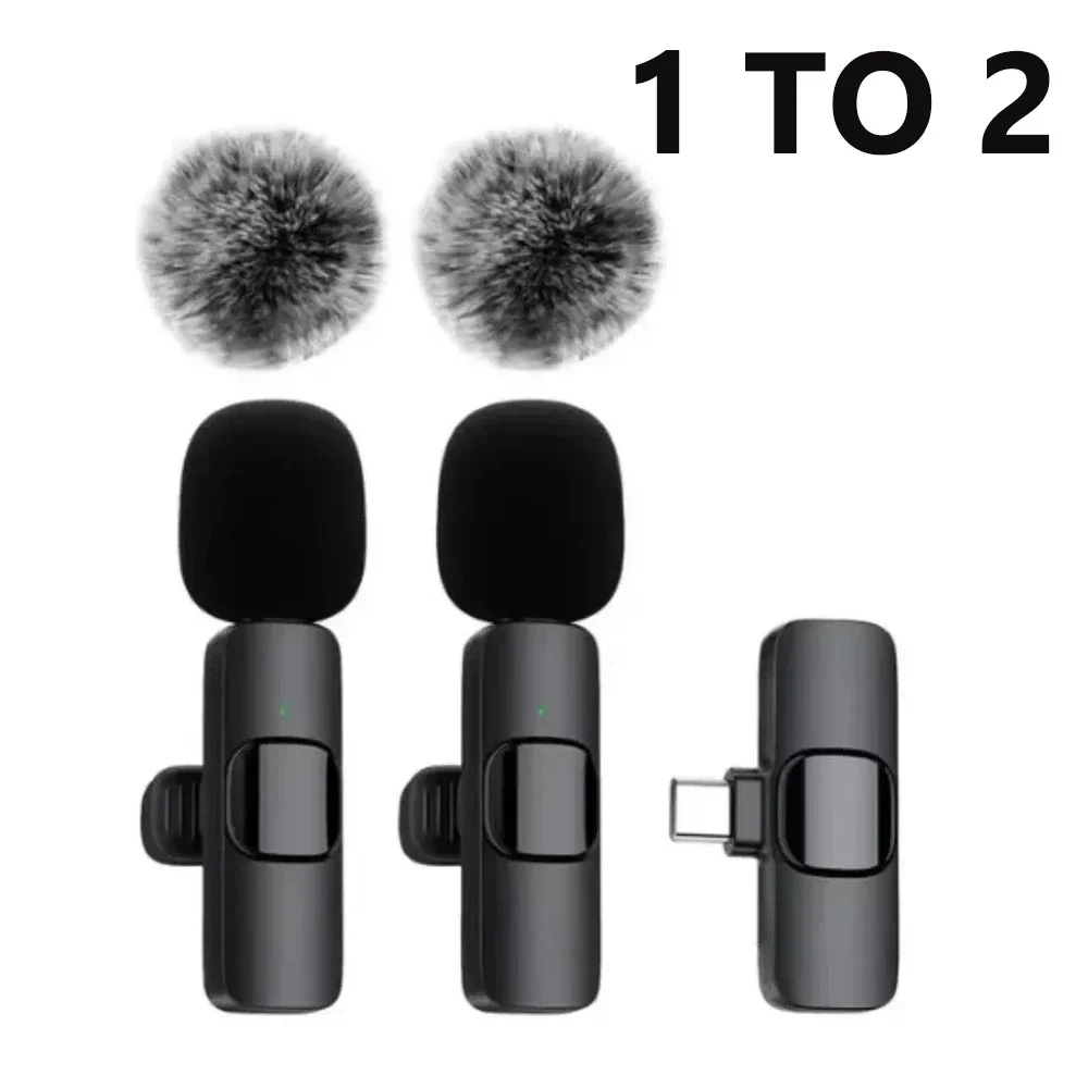 KEBIDU Mini-Lavalier-Mikrofon mit Geräuschunterdrückung, kabelloses Mikrofon, USB-C-Mikrofon für Live-Streaming, Broadcast, Gaming, Video, Vlog
