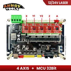 CNC 4AXIS Controller MCU32 Bit 32GRBL Stepper Motor Driver XYZA  Axis Driver Board Spport 500W Spindle for CNC Milling Machine