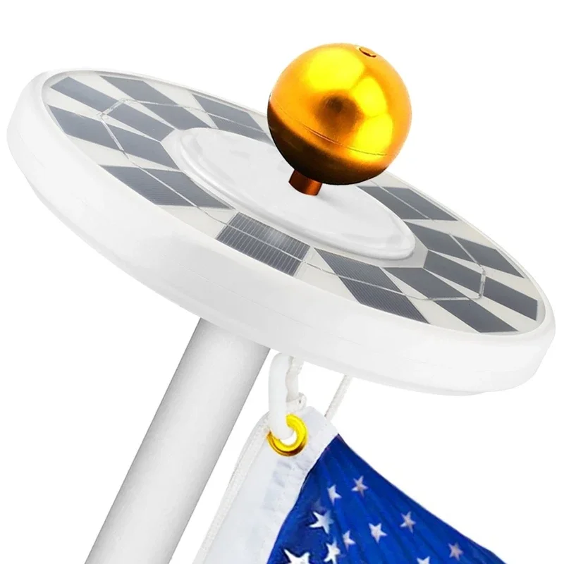 Imagem -05 - Solar Powered Flag Pole Lamp Flagpole Top Iluminação Noturna Brilhante Luz Led Impermeável ao ar Livre Luz de Acampamento