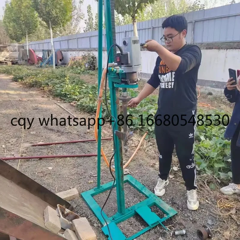 

Portable Mini Bore Tube Deep Water Well Drilling Rig Hand-Cranked Frame with Electric Power Source for Construction Industries