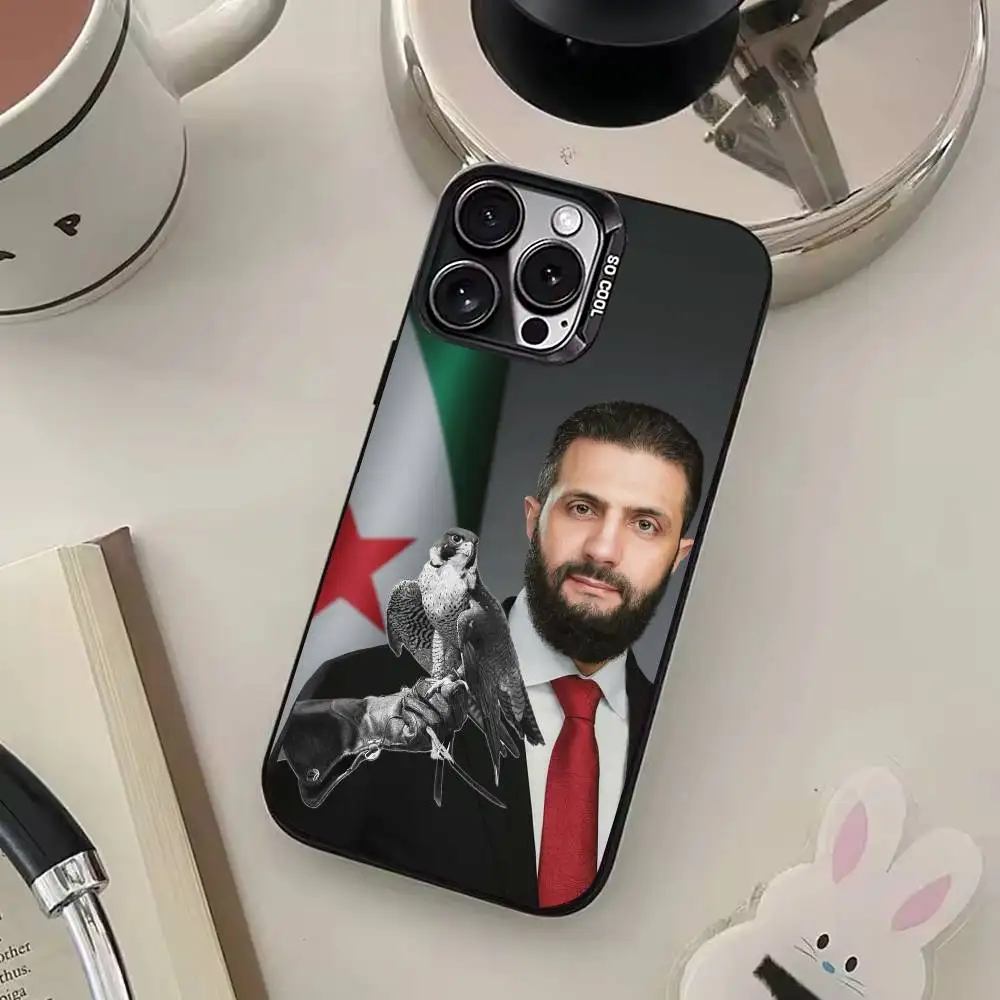 Casing HP Warna-warni Perak Bertuliskan Bendera Suriah Ahmed Al Sharaa Untuk iPhone 17 16 15 14 13 12 11 Plus Pro Max Plus