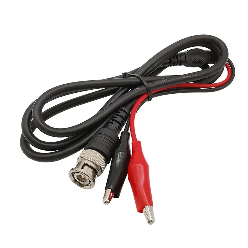 1Pcs BNC Male Plug To Dual Alligator Clips Cable Wire Connector BNC Plug To Crocodile Clamp Oscilloscope Test Probe Lead Cable