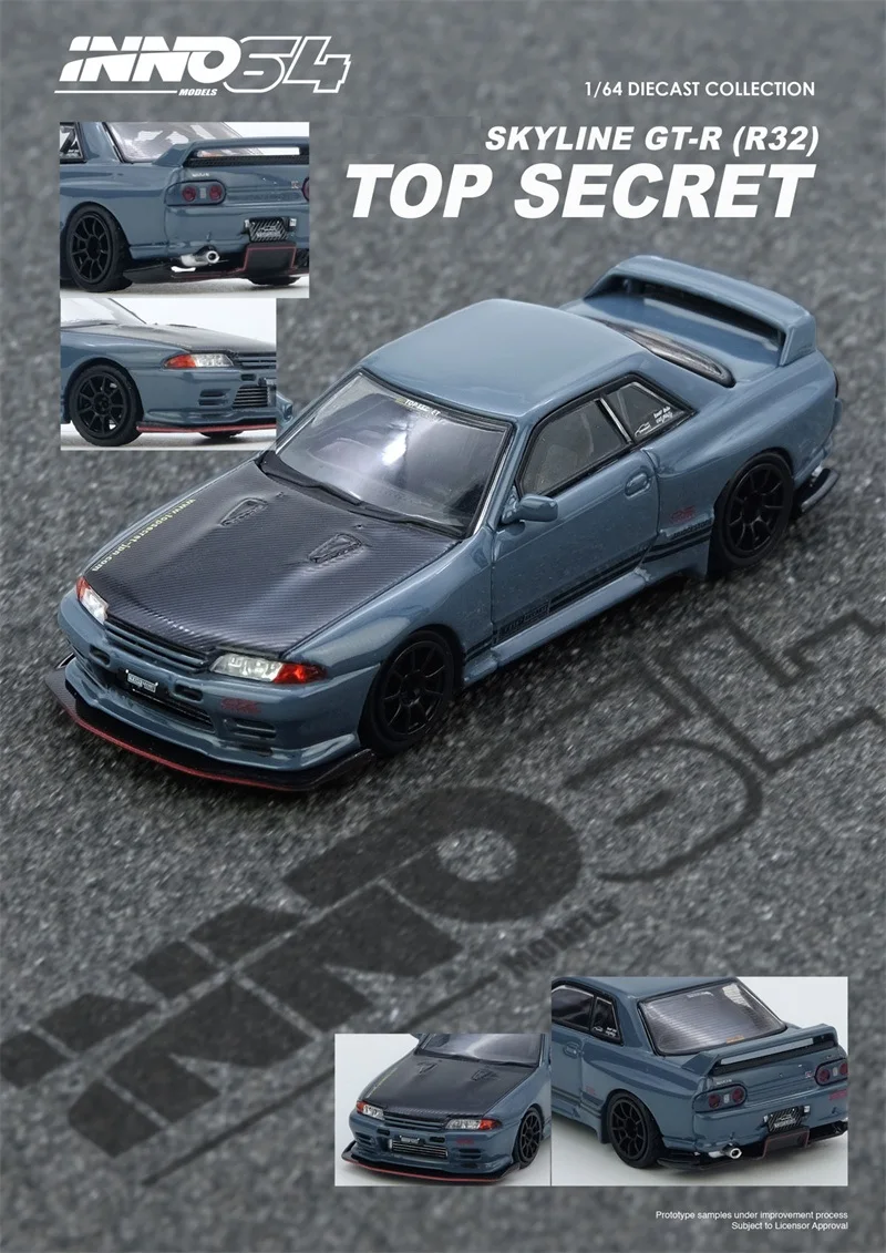 

INNO 1:64 TOP SECRET R32 GT-R Stealth Grey Diecast Model Car