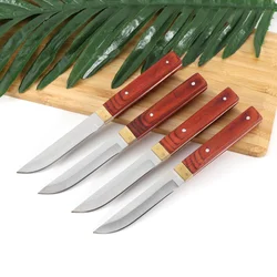 High Quality Steak Knife Stainless Steel Cutlery Pakkawood+Pure Copper Handle MultiFunction Fruit Meat Cleaver Knife Table Knife