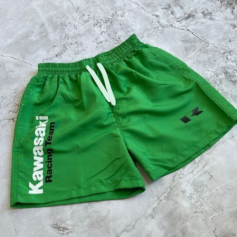 

New Kawasaki Green Best-selling Adult Quick-drying Shorts High-end Sports Cycling Shorts Children's Comfortable Casual Shorts