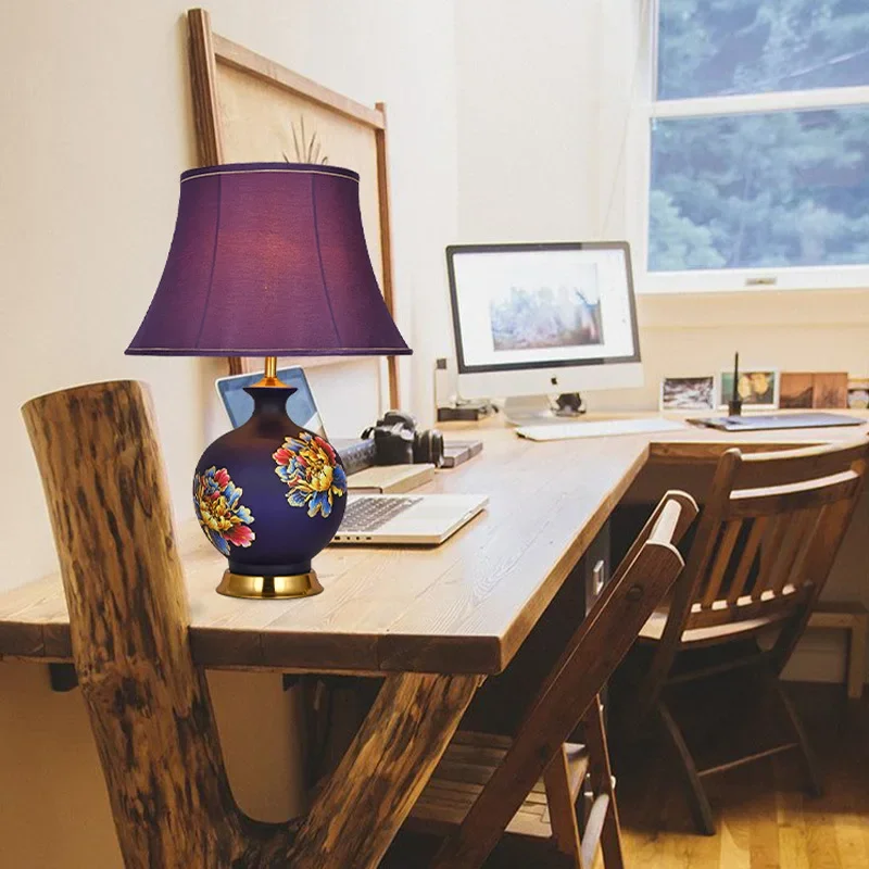 American country style ceramic table lamp simple household living room bedroom bedside