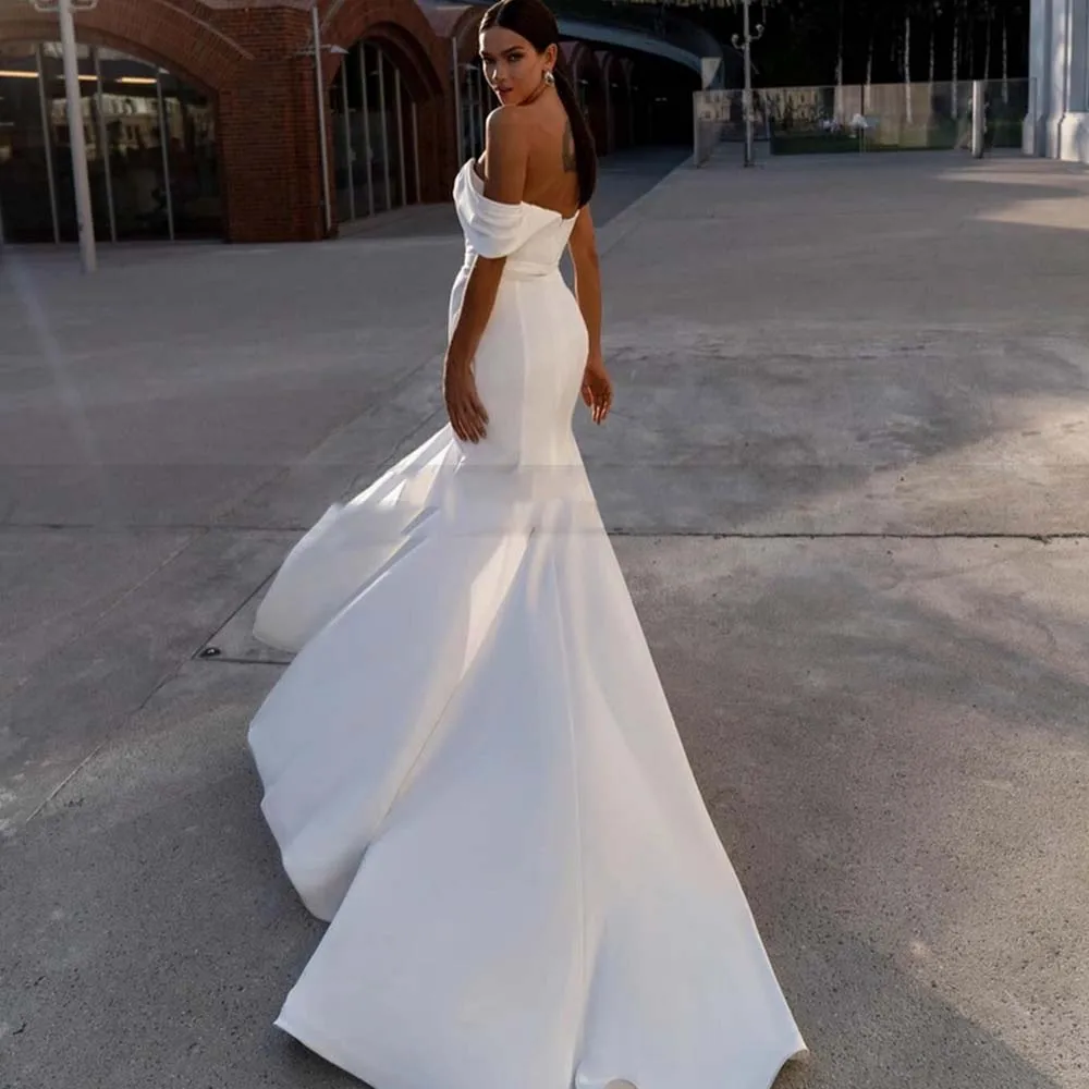 Mermaid Wedding Dresses One Shoulder Bridal Gowns Customize Split Beads Robe de Mariee Beach Vestido de Noiva Sereia For Women