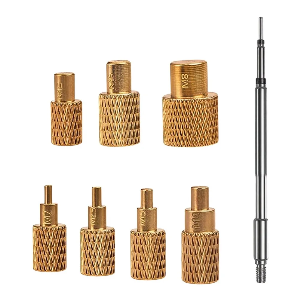T245 Brass Hot Pressing Head Kit For M2 To M8 3D Printing Fast Heating Sturdy Design For Nut Insertion DIY Projects