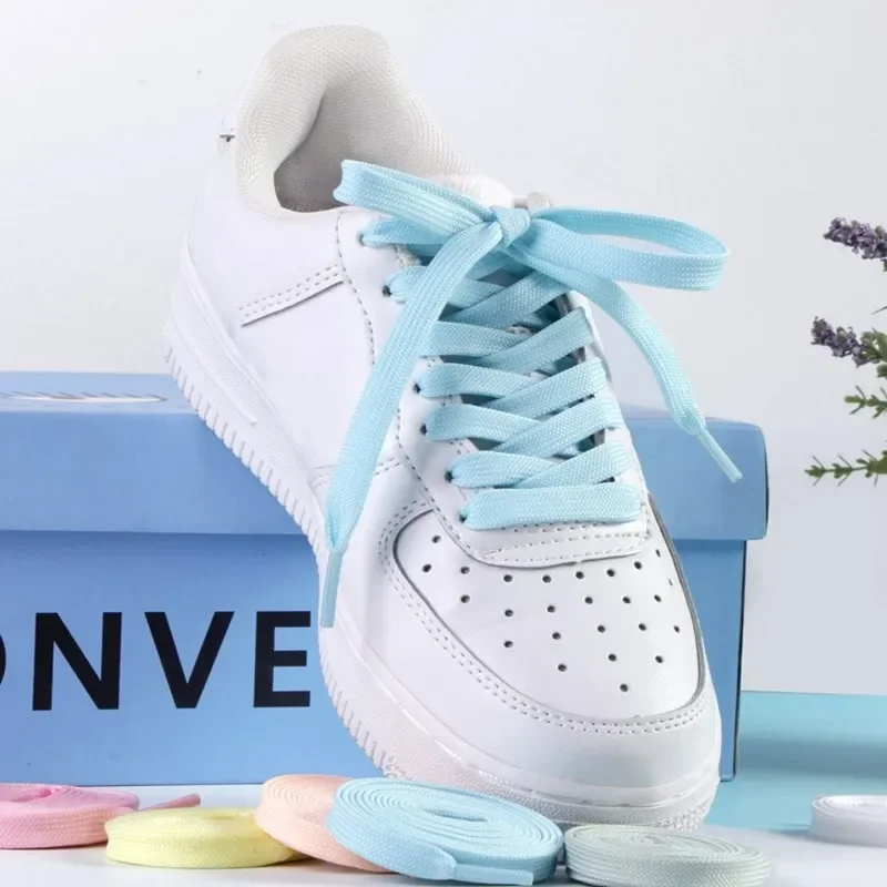 1 Paar Turnschuhe Schnürsenkel Schuhe Zubehör Schnürsenkel für Schuhe Unisex flache Schnürsenkel klassische Schnürsenkel af1 einfarbige Schuhs chnüre – Detail 14