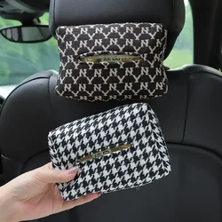 Advanced sense thousand bird lattice car tissue box female car seat back armrest box paper box inside tissue bag universal