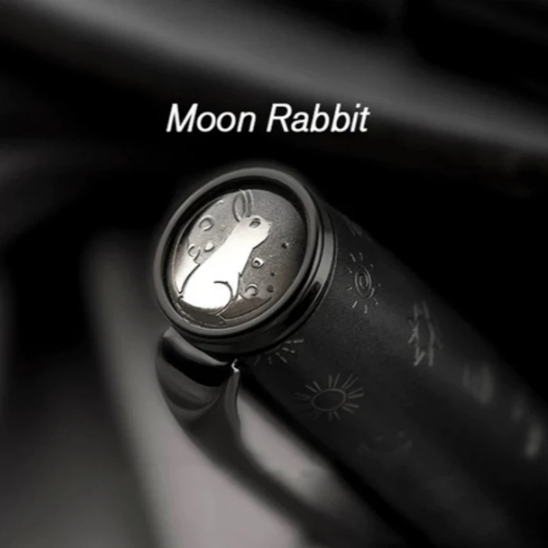 Hongdian N7 Fountain Pen Beautiful Gray Moon Rabbit Totem Cap Resin Piston Ink Pen EF/F 0.4/0.5mm Smooth Writing Office Gift