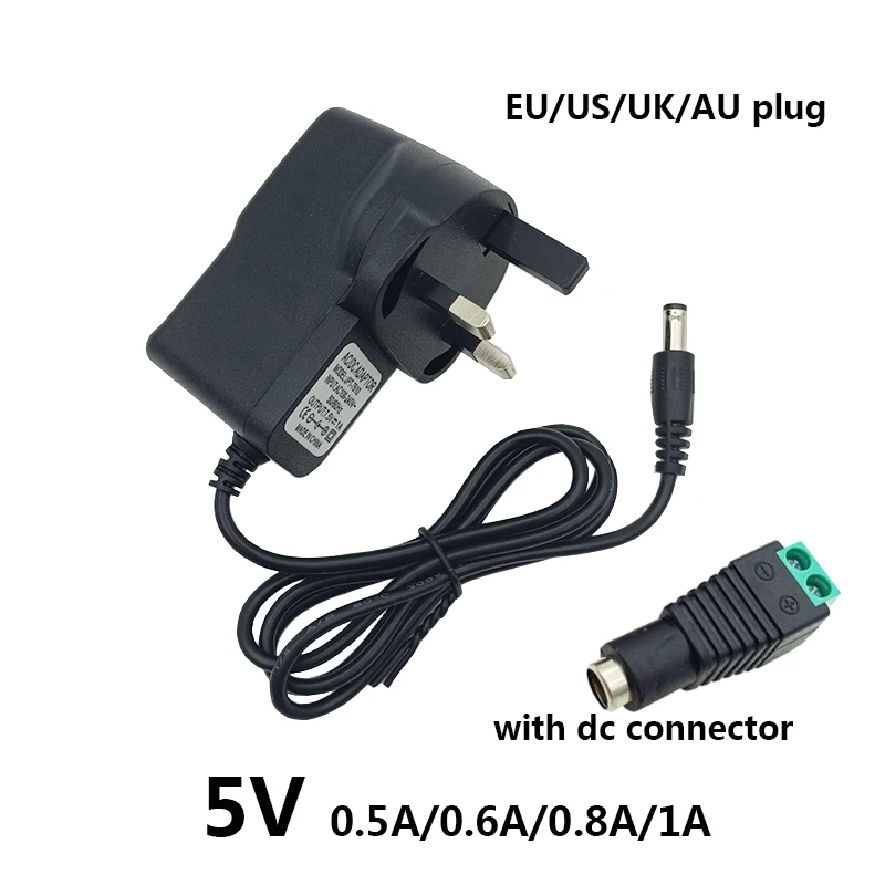 محول طاقة عالمي ، مزود طاقة ، موصل تبديل ، المملكة المتحدة ، الاتحاد الأوروبي ، 5 فولت ، 0.6A ، 5 فولت ، 0.5A ، 500mA ، 600mA ، 800mA ، 1A ، AC DC