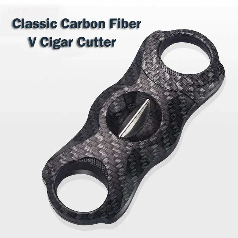 Smoking Cigar Carbon Accessories Kinfe Pocket Fiber Classic Cuban Shipping Luxury Free Scissors Cutter Guillotine