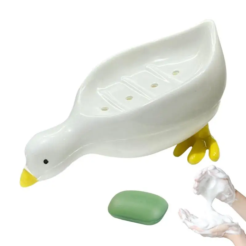 Conteneur de douche à vaisselle Regina, canard blanc mignon, auto-proximité, boîte à ventouse, accessoires pour salle de bain, salle de bain, salle de bain