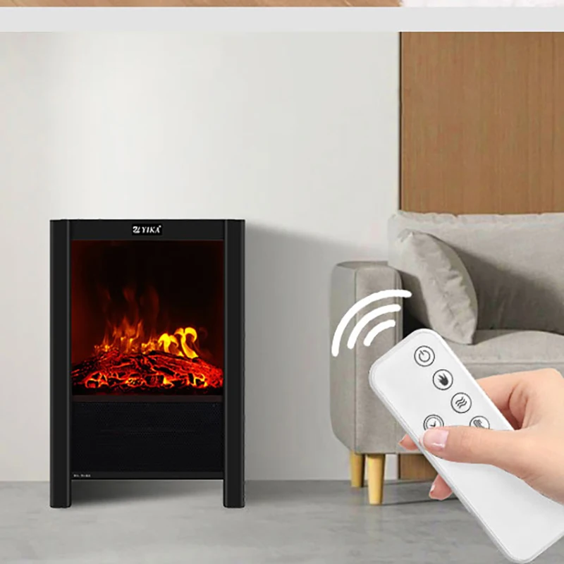 Mini Electric Fireplace Insert Freestanding LED Decorative and Adjustable Flame Brightness