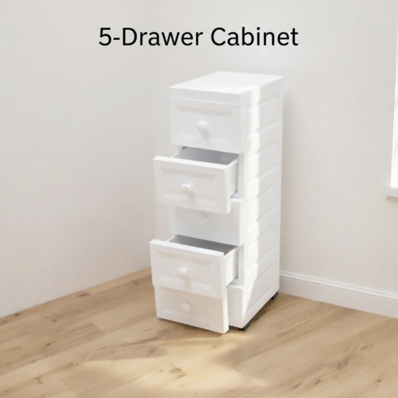 Aufbewahrungsschrank mit 5 Schubladen, einzigartiges, stilvolles Design, großer Stauraum, dichte Abdichtung hält Gegenstände gut geschützt, schlichter, vielseitiger Look, passend für alle Räume