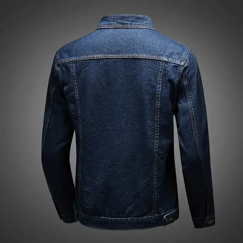 Jeans Coat for Men Blue Autumn Slim Fit Denim Jackets Man Cheap Price Stylish Designer Vintage Cowboy Loose Winter Outerwear Low