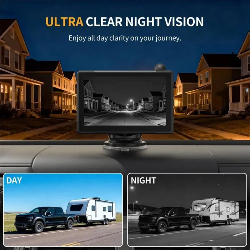 -[A51I Digital]Solar Powered Backup Camera System For Car, For Truck, Pickup, RV, SUV- HD 1080P, 5