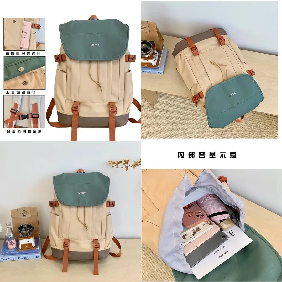 【New style】Backpack Casual women's backpack large-capacity multifunctional outdoor travel bag dry and wet separation computer b