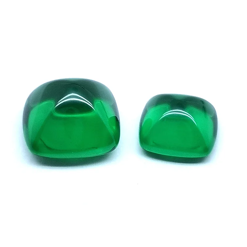 Emerald Cabochon Sugar Loaf Shape Gemstone, Emerald Loose Stone Sugar Loaf Cabochon For Jewelry Ring Making 6x6mm - 10x10mm