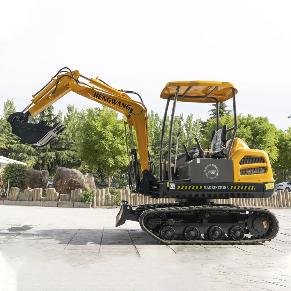 Excavator Mini Diesel HW-18S, Crawler Hidrolik, Penggali Kecil 2 Ton, Traktor Pertanian, Bersertifikat CE EPA, Pabrik Cina, Penjualan Kustom