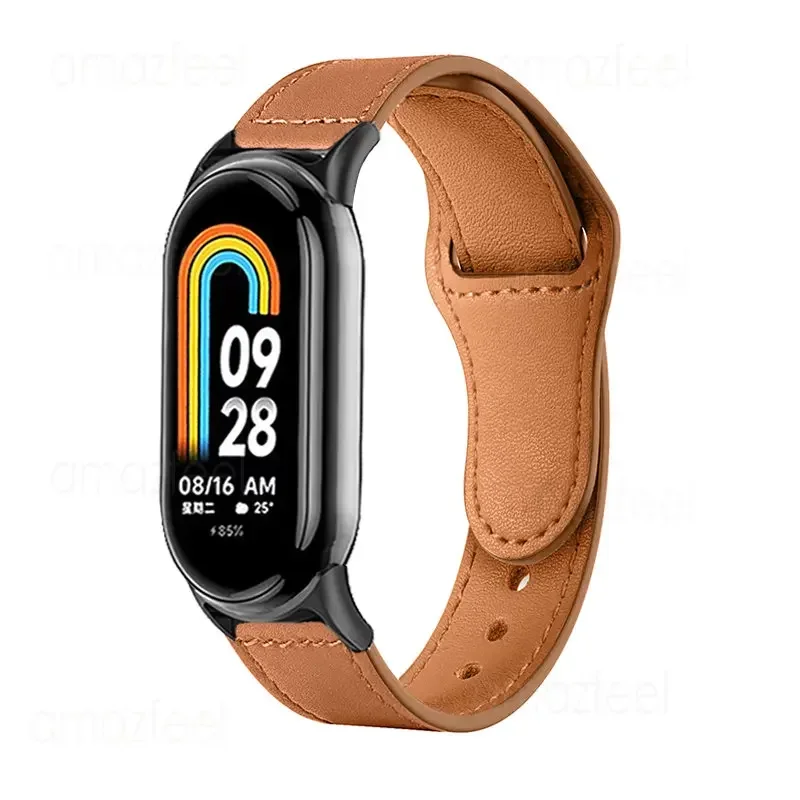 Correa para Mi Band 9 Smartband correa de reloj de cuero para xiaomi band 8 pulsera Correa para xiaomi mi band 9 pulsera miband 8 cinturón